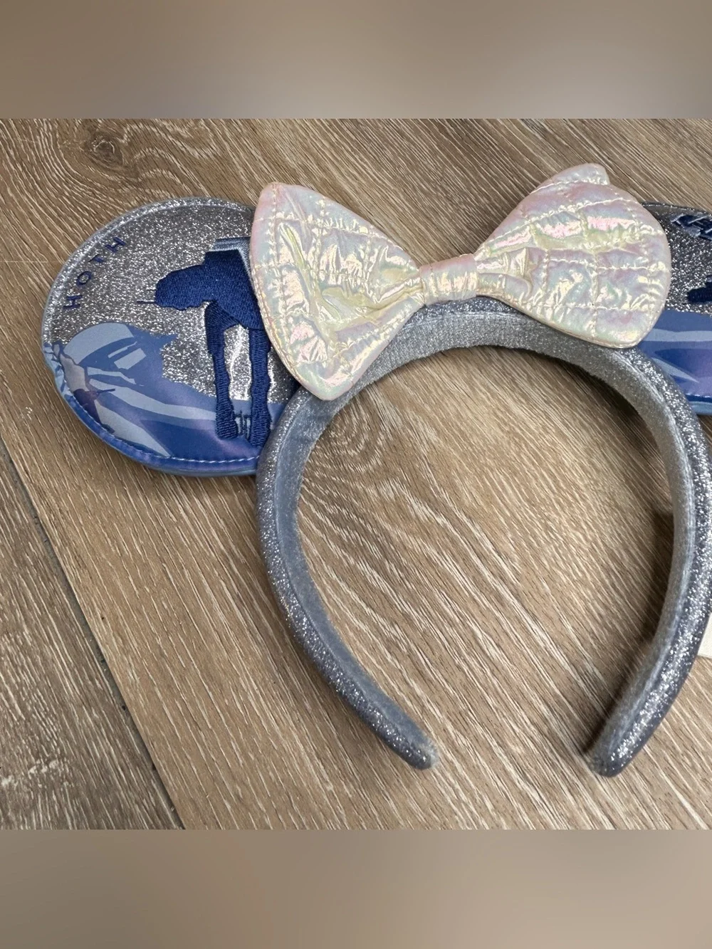 Disney Parks Star Wars Hoth Minnie Mouse Ears Headband AT-AT Silver Blue